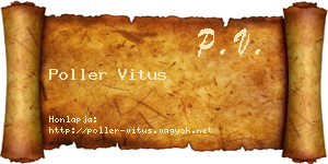 Poller Vitus névjegykártya